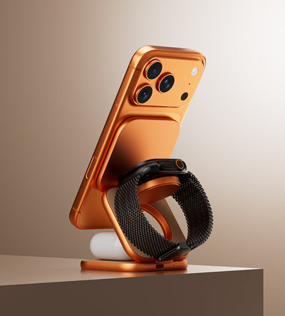 X40 Turbo Qi2.2 3-in-1 MagSafe Foldable Charging Stand · Cosmic Orange