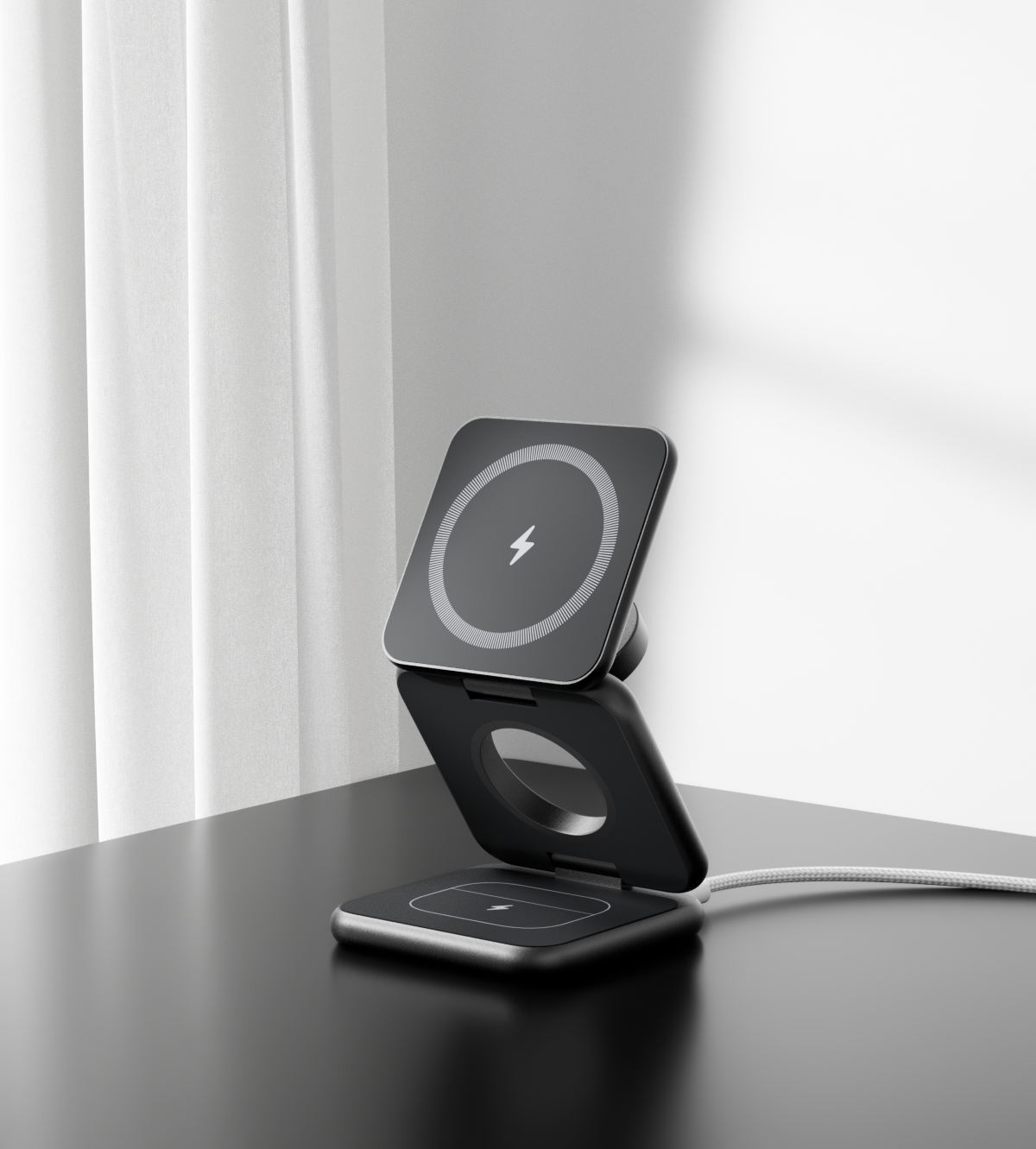 X40 3-in-1 MagSafe Foldable Charging Stand · Black