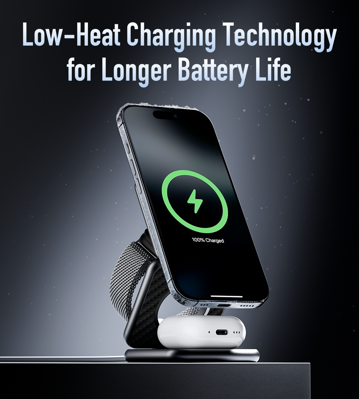 X40 3-in-1 MagSafe Foldable Charging Stand · Carbon Fiber