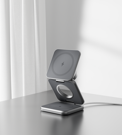 X40 3-in-1 MagSafe Foldable Charging Stand · Gray