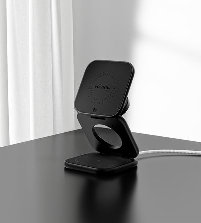 X40 Turbo Qi2.2 3-in-1 MagSafe Foldable Charging Stand · Black