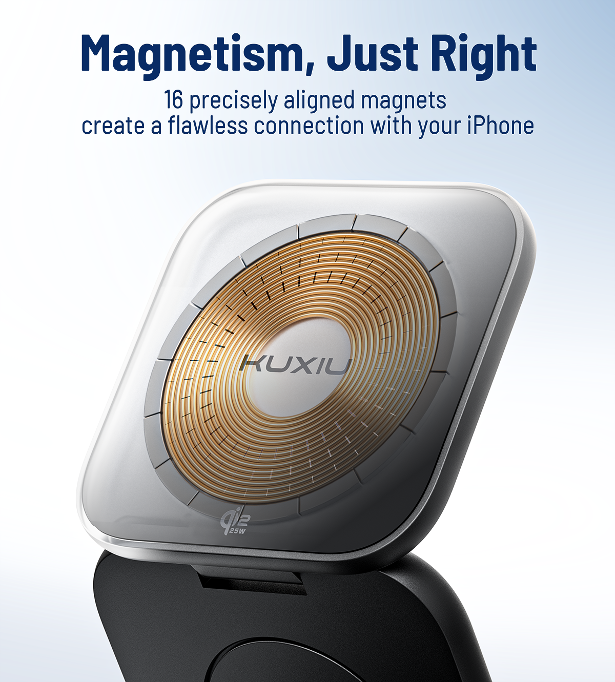 X40 Turbo Qi2.2 3-in-1 MagSafe Foldable Charging Stand · Black