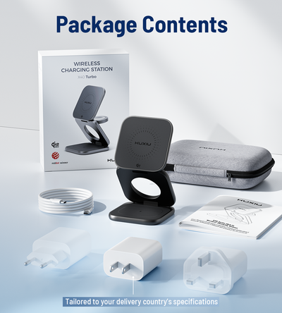X40 Turbo Qi2.2 3-in-1 MagSafe Foldable Charging Stand · Black