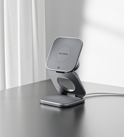 X40 Turbo Qi2.2 3-in-1 MagSafe Foldable Charging Stand · Gray