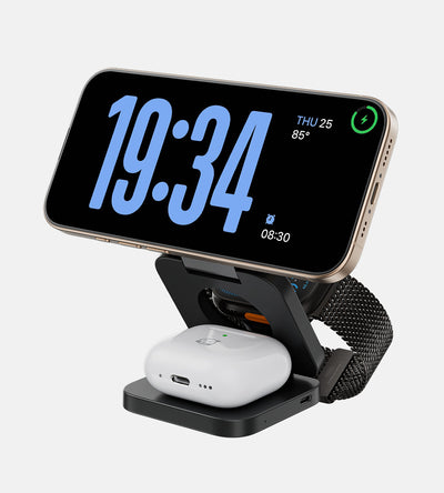 X55 3-in-1 MagSafe Foldable Charging Stand · Black