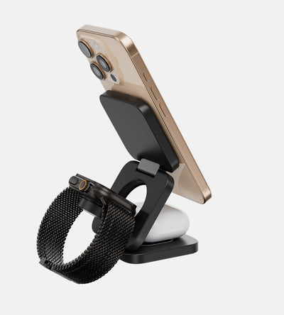 X55 3-in-1 MagSafe Foldable Charging Stand · Black