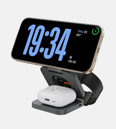 X55 3-in-1 MagSafe Foldable Charging Stand · Gray