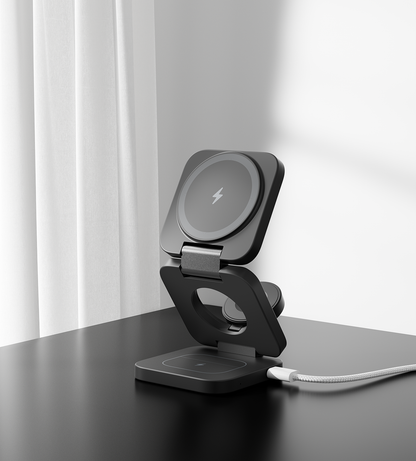 X55 3-in-1 MagSafe Foldable Charging Stand · Black