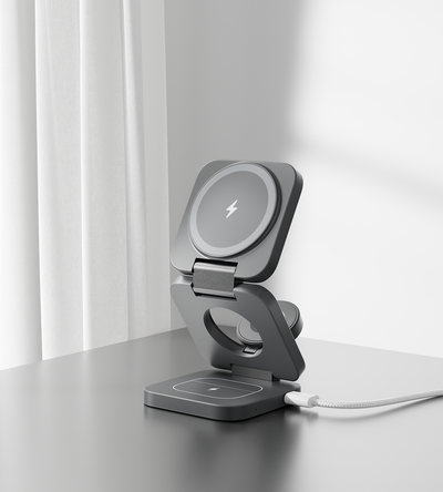X55 3-in-1 MagSafe Foldable Charging Stand · Gray