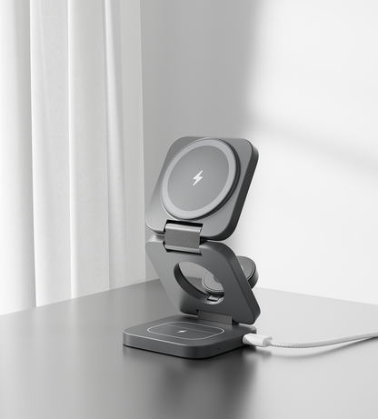 X55 3-in-1 MagSafe Foldable Charging Stand · Gray