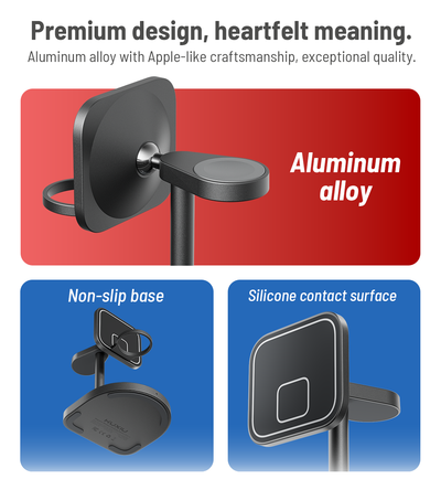 3-Point Power Creative 3-in-1 MagSafe Charging Stand · Black