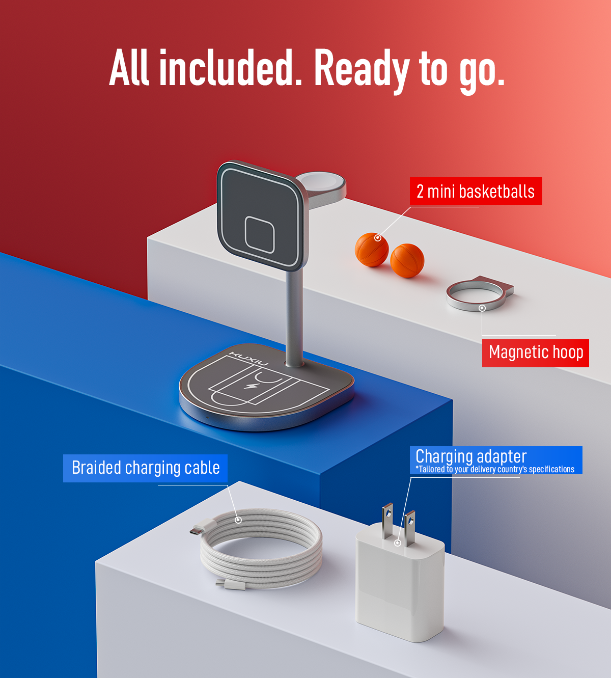 3-Point Power Creative 3-in-1 MagSafe Charging Stand · Gray