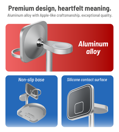 3-Point Power Creative 3-in-1 MagSafe Charging Stand · Gray