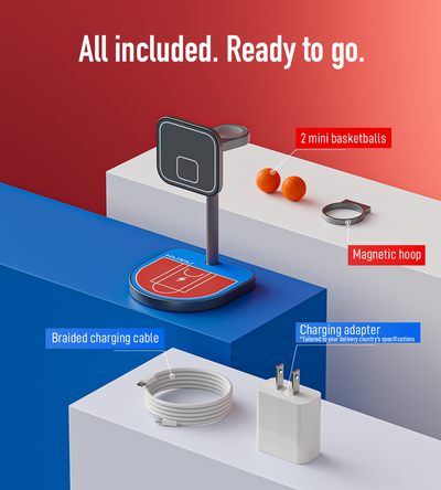 3-Point Power Creative 3-in-1 MagSafe Charging Stand · Red&Blue