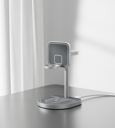 3-Point Power Creative 3-in-1 MagSafe Charging Stand · Gray